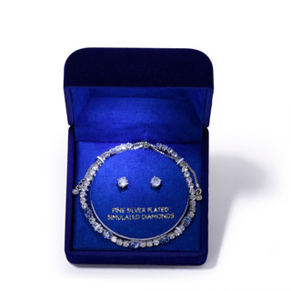 Thumbnail 1: Lumira 2 Pc Fine Silver Plated Bracelet Set 