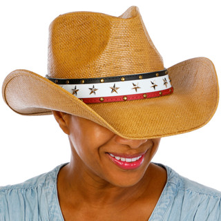 Thumbnail 1: MADD HATTER Americana Star Band Cowboy Hat 