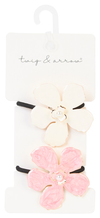 Thumbnail 1: TWIG & ARROW 2 Pk Flower Hair Ties 