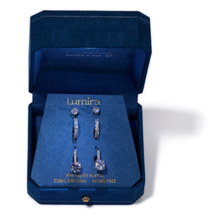 Thumbnail 1: Lumira 3 Pk Fine Silver Plated Earrings 