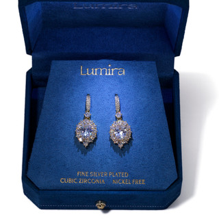 Thumbnail 2: Lumira Fine Silver Plated Pear Drop Earrings 