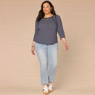 Thumbnail 3: Democracy Plus 3Q Sleeve Striped Top 