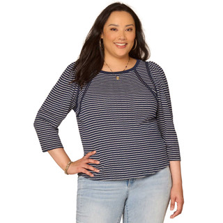 Thumbnail 1: Democracy Plus 3Q Sleeve Striped Top 