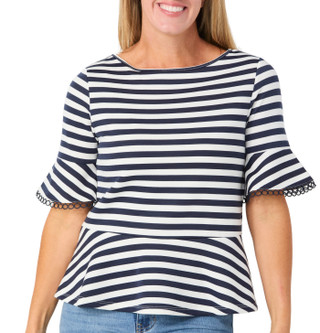 Thumbnail 1: Cupio Women's Ruffle Sleeve Peplum Top 