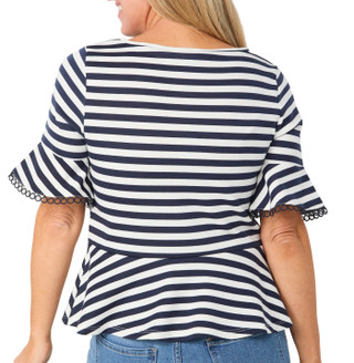 Thumbnail 2: Cupio Women's Ruffle Sleeve Peplum Top 