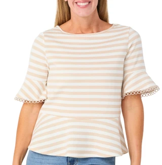 Thumbnail 1: Cupio Women's Ruffle Sleeve Peplum Top 