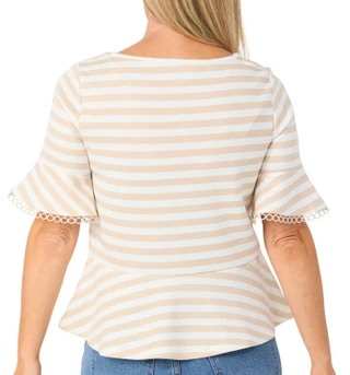 Thumbnail 2: Cupio Women's Ruffle Sleeve Peplum Top 