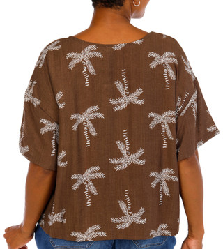Thumbnail 3: Kaktus Couture Women's Plus Short Sleeve Button Front Top 