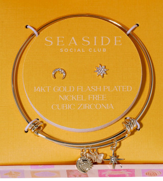 Thumbnail 3: Seaside Social Club 3 Pc 14 KT Gold Flash Plated Bracelet Set 