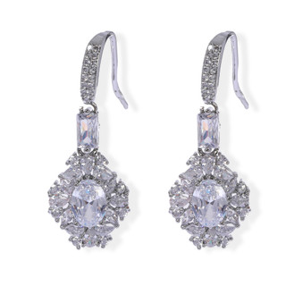 Thumbnail 1: Lumira Fine Silver Plated Pear Drop Earrings 