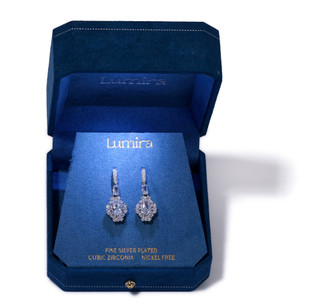 Thumbnail 2: Lumira Fine Silver Plated Pear Drop Earrings 