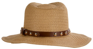 Thumbnail 2: Nicole Miller Stud Band Straw Cowboy Hat 