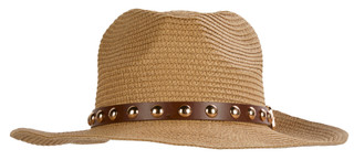Thumbnail 3: Nicole Miller Stud Band Straw Cowboy Hat 