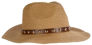 Thumbnail 1: Nicole Miller Stud Band Straw Cowboy Hat 