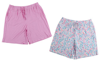 Thumbnail 1: JACLYN Women's Plus 2-Pack Sleep Shorts 