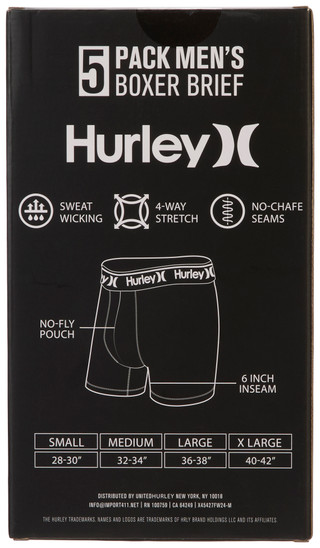 Thumbnail 2: Hurley Men's 5 Pk Boxer Briefs  