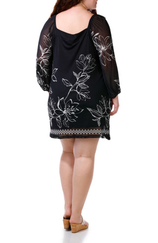 Thumbnail 4: HARPER 241 Plus Long Sleeve Embroidered Sheath Dress 