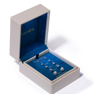 Thumbnail 3: Lumira 5 Pk Fine Silver Plated Stud Earrings 