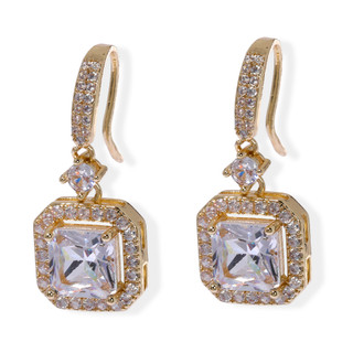 Thumbnail 1: Lumira Fine Silver Plated Square Drop Earrings 