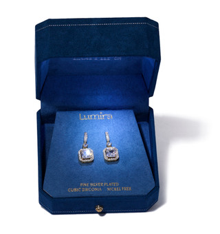 Thumbnail 4: Lumira Fine Silver Plated Square Drop Earrings 