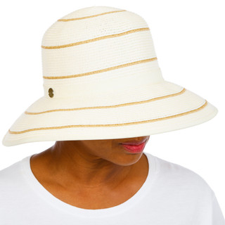 Thumbnail 1: Nautica Women's Straw Stripe Sun Hat 