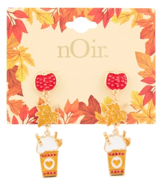 Thumbnail 1: Noir Fall Harvest & Pumpkin Spice Drop Earrings 
