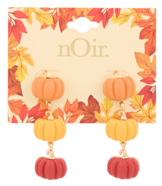 Thumbnail 1: Noir Pumpkin Drop Earrings 