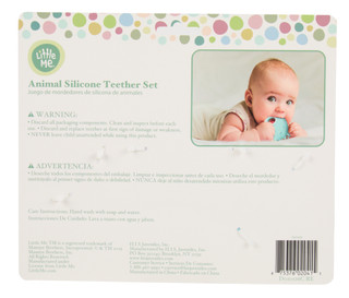 Thumbnail 2: Little Me 3 Pc Animal Silicone Teether Set 