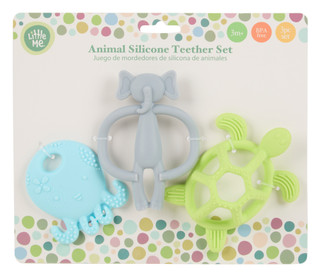 Thumbnail 1: Little Me 3 Pc Animal Silicone Teether Set 