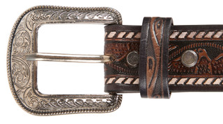 Thumbnail 2: Montauk Genuine Leather Tooled Belt  