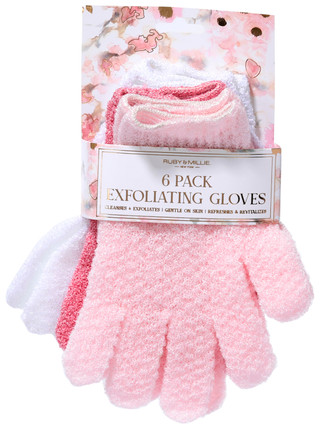 Thumbnail 1: Ruby & Millie 6 Pk Exfoliating Gloves 
