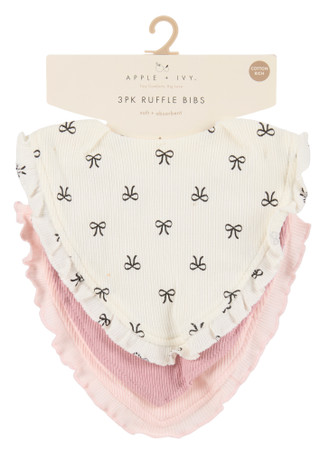 Thumbnail 1: DREAMGRO 3 Pk Soft & Absorbent Ruffle Baby Bibs 