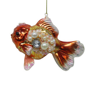 Thumbnail 1: Magical Season Glass Gold Fish Christmas Ornament 