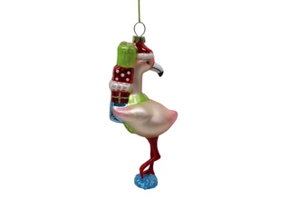 Thumbnail 2: Magical Season Glass Flamingo with Gifts Christmas Ornament 