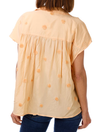Thumbnail 2: Democracy Women's Short Sleeve Textured Dot Woven Top 