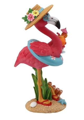 Thumbnail 1: Magical Season 16" Polyresin Flamingo with Drink Figurine 