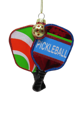 Thumbnail 1: Magical Season Glass Pickleball Christmas Ornament 