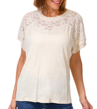 Thumbnail 1: Democracy Women's Scoop Neck Mixed Media Knit Top 
