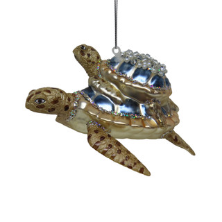 Thumbnail 2: Magical Season Glass Turtle with Baby Turtle Christmas Ornament 
