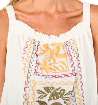 Thumbnail 4: Democracy Women's Embroidered Square Neck Tank Top 