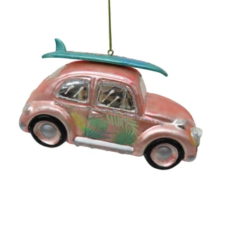 Thumbnail 2: Magical Season Glass Car with Surfboard Christmas Ornament 