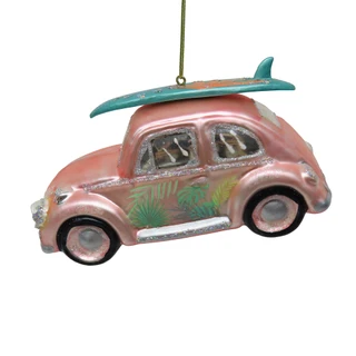 Thumbnail 1: Magical Season Glass Car with Surfboard Christmas Ornament 