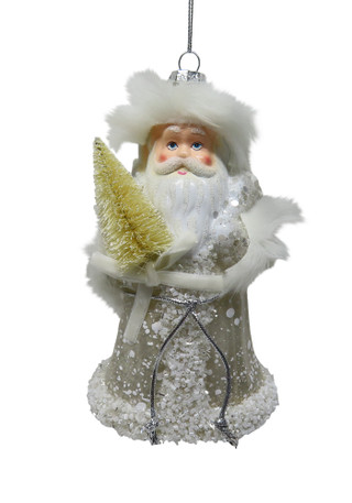 Thumbnail 1: Magical Season Glass Santa with Christmas Tree Ornament 