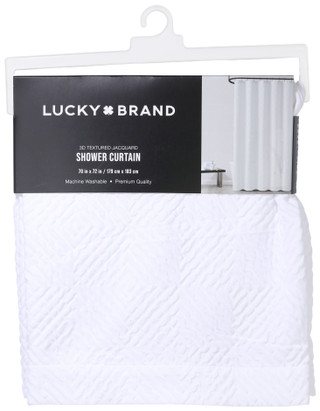 Thumbnail 1: Lucky Brand 3D Textured Jacquard Shower Curtain 