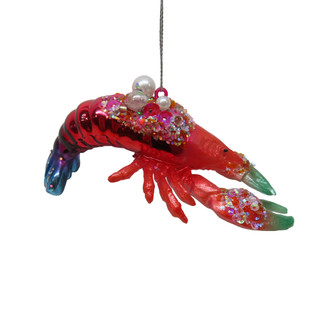 Thumbnail 2: Magical Season Glass Red Lobster Christmas Ornament 