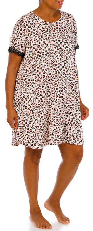 Thumbnail 3: FLORA Plus Short Sleeve Print Night Gown 