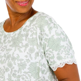 Thumbnail 2: FLORA Plus Short Sleeve Print Night Gown 
