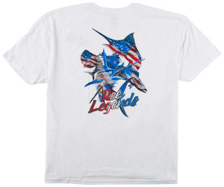 Thumbnail 12: REEL LEGENDS Men's Short Sleeve USA Marlin Flag Graphic Tee 