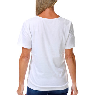 Thumbnail 2: Coral Bay Petite Short Sleeve Split Neck Rhinestone Top 