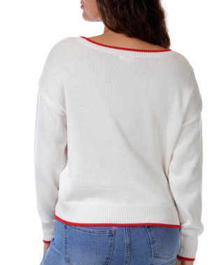 Thumbnail 2: No Comment Junior's Long Sleeve Knitted Fish Pullover Sweater 